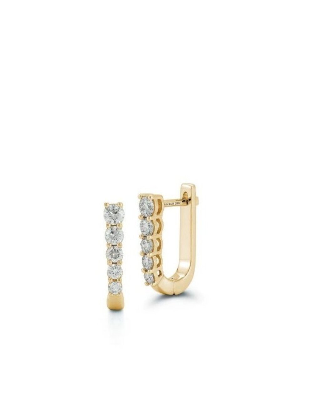 Dana Rebecca Designs Ava Bea Diamond Medium Graduating U Hoops